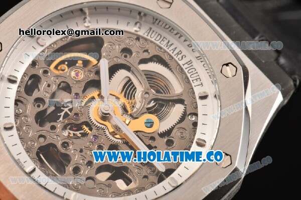 Audemars Piguet Royal Oak 41MM Asia Automatic Steel Case with Silver Markers and Skeleton Dial - Click Image to Close